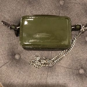 Banana Republic Olive green patent leather clutch